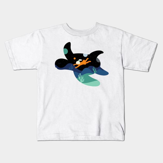Ocean Roaming Kids T-Shirt by tlingakuda